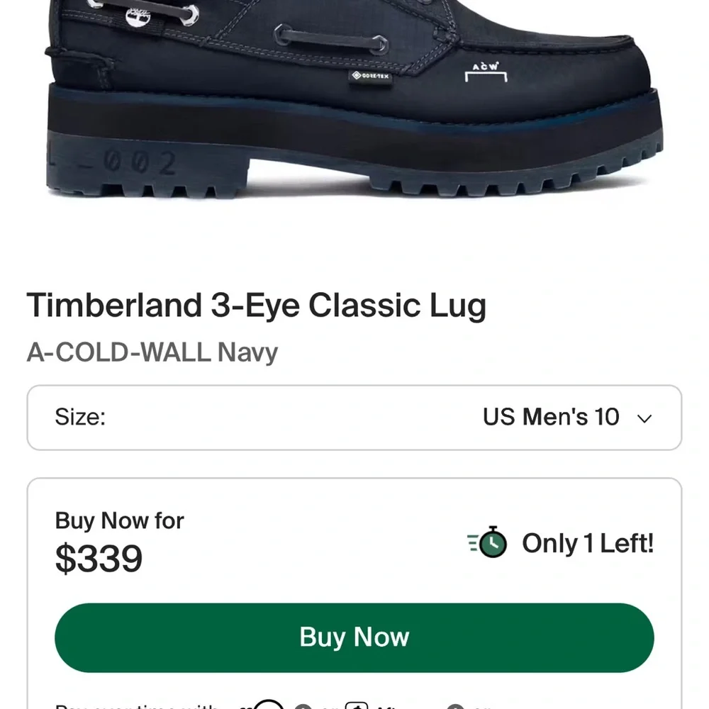 🔥🔥 Women's NEW Timberland®A-COLD-WALL* Waterproof Boat shoe OUT OF STOCK - Picture 9 of 9
